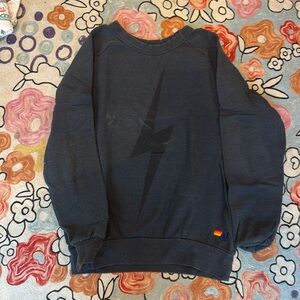 Black lightning bolt aviator nation, crewneck sweatshirt